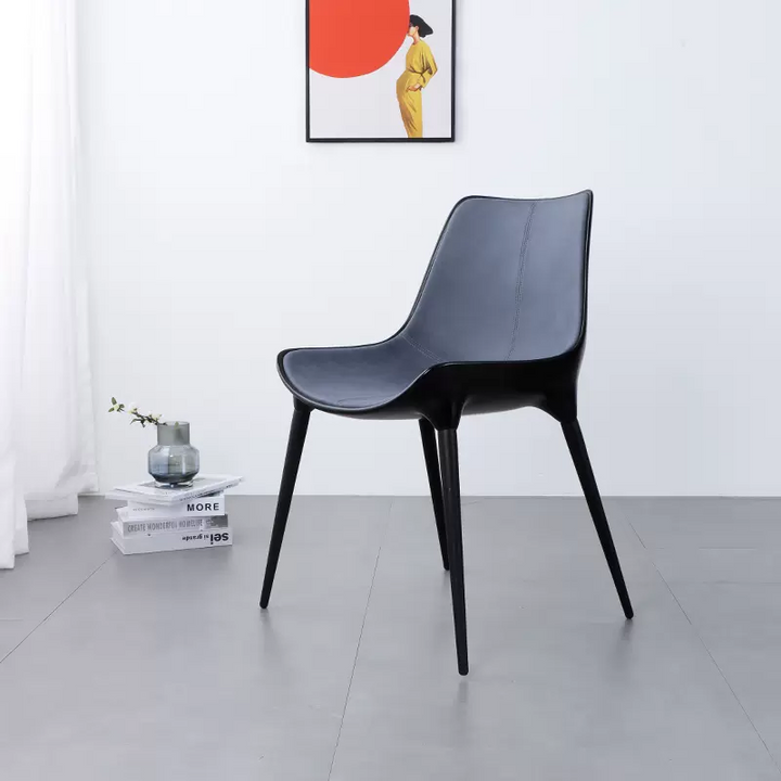 Simple Leather Casual Dining Room Chairs Household Single Chair