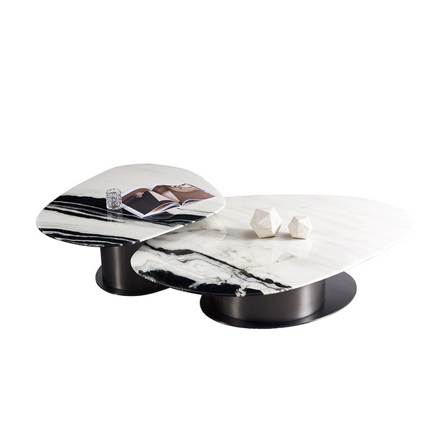 Panda White Marble Shaped Coffee Table