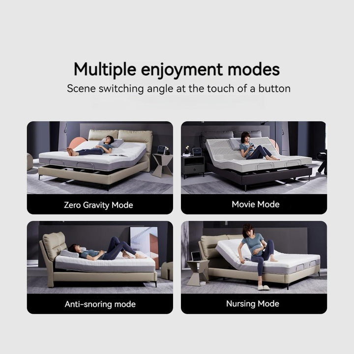 The milan Smart Leather Electric Bed is available in a variety of modes.