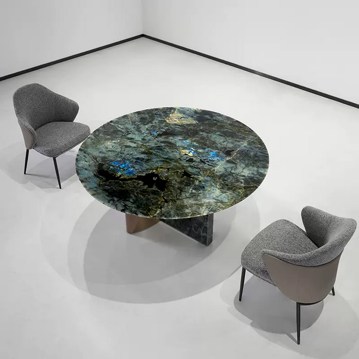 High-end Italian Blue Emerald Luxury Stone Dining Table