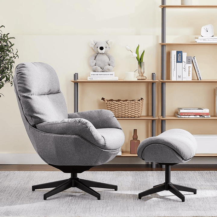 A grey kola ergonomic single sofa set for the study.