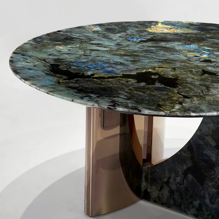 High-end Italian Blue Emerald Luxury Stone Dining Table