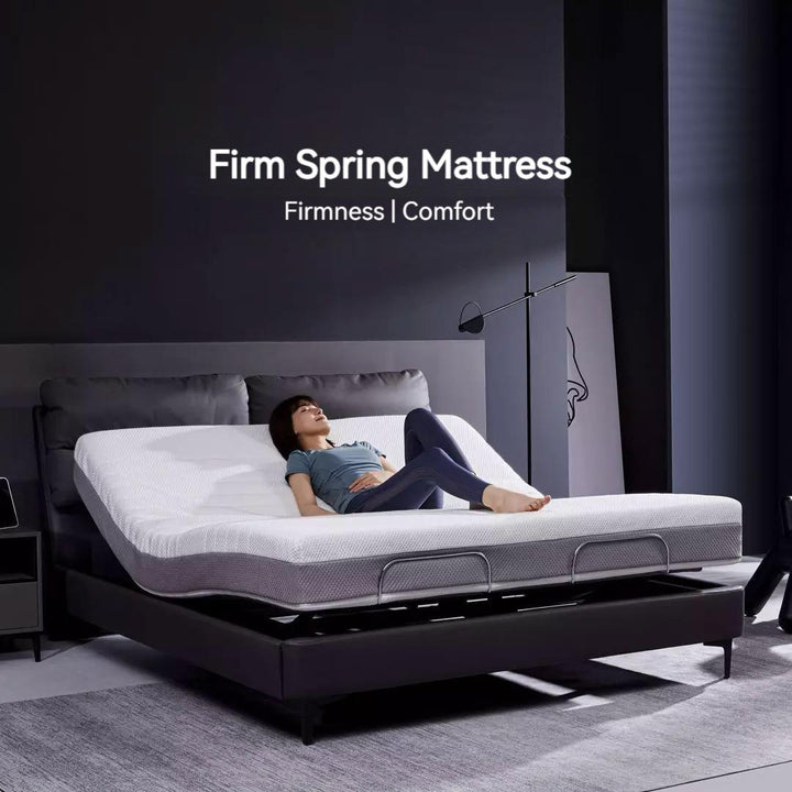 The milan Smart Leather Electric Bed S Pro is available with a firm sprung mattress.