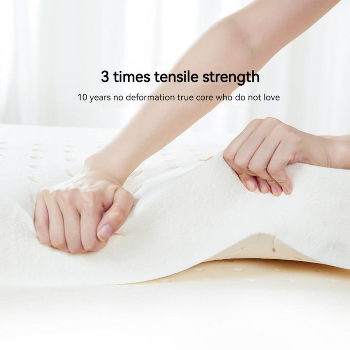 The schcott natural latex mattress has 3 times the tensile strength and does not deform