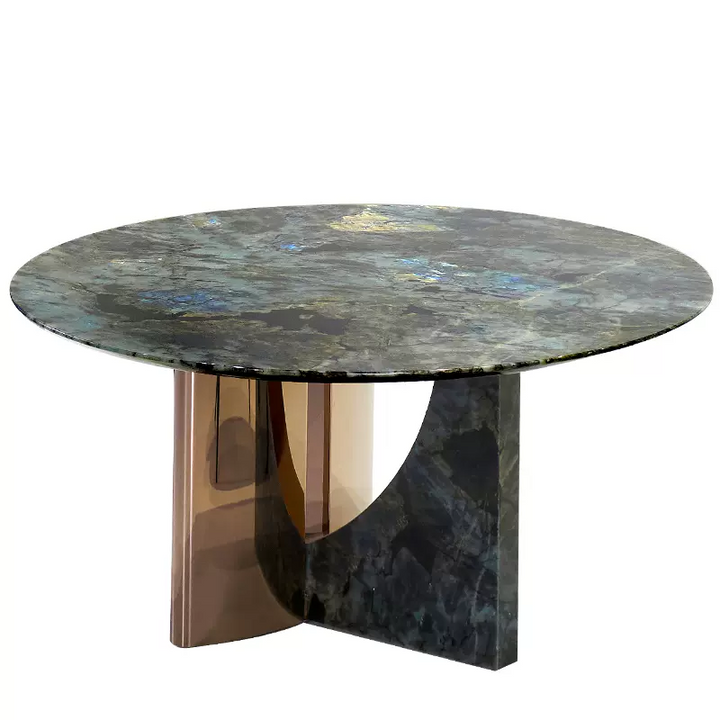 High-end Italian Blue Emerald Luxury Stone Dining Table