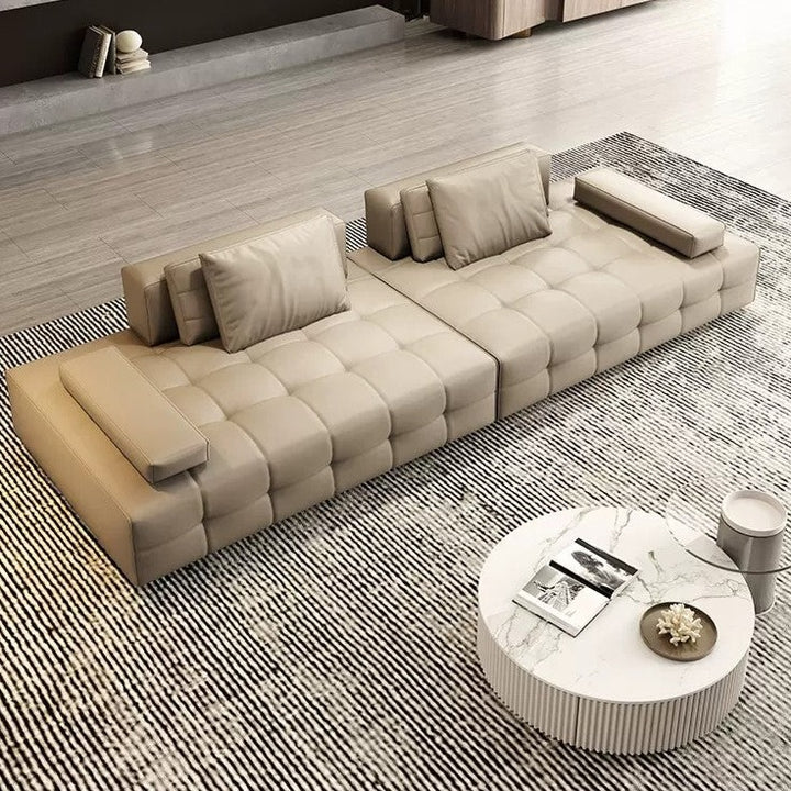 Italian Minimalist Lawrence Modular Sofa Light Luxury Leather Sofa