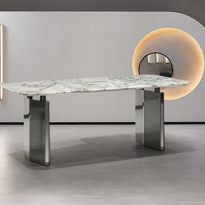 Italian minimalist rectangular luxury stone dining table home dining table