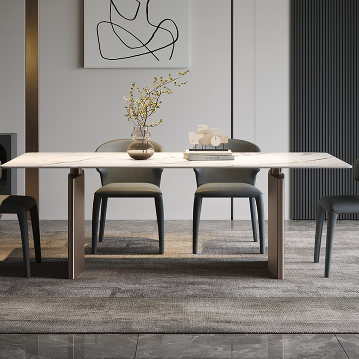 Italian minimalist rectangular luxury stone dining table home dining table