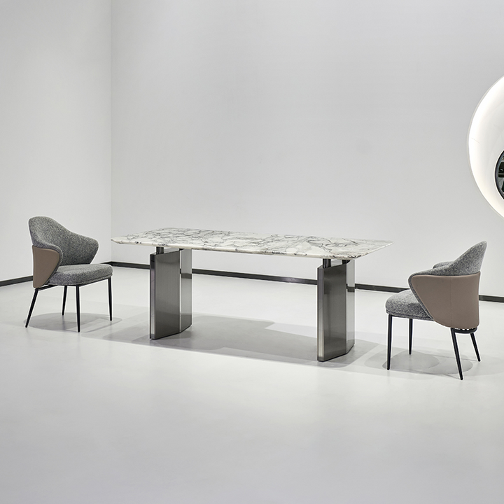 Italian minimalist rectangular luxury stone dining table home dining table