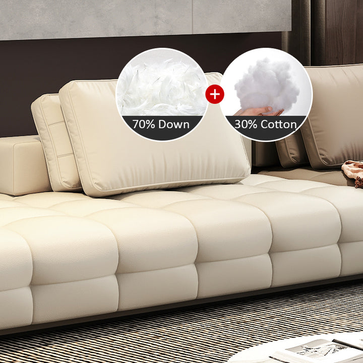 Italian Minimalist Lawrence Modular Sofa Light Luxury Leather Sofa