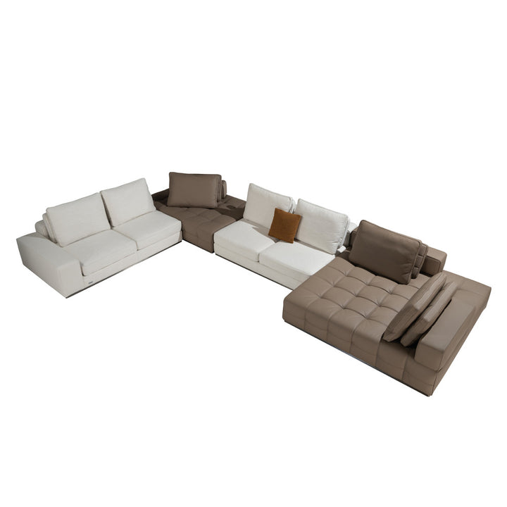 Italian Minimalist Lawrence Modular Sofa Light Luxury Leather Sofa